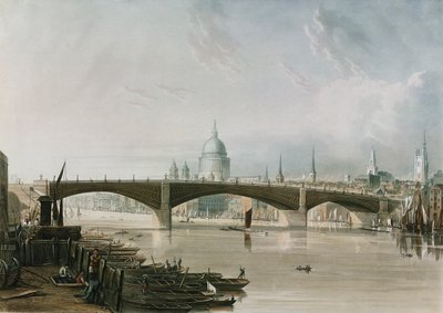 Southwark Iron Bridge, as seen from Bankside by John Gendall